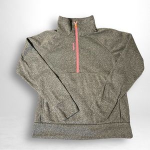 REEBOK WOMEN’S MEDIUM 1/4 ZIP PULLOVER GRAY AND PINK
